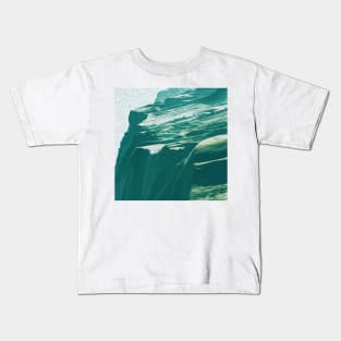 Teal Mountains Oil Effects 4 Kids T-Shirt